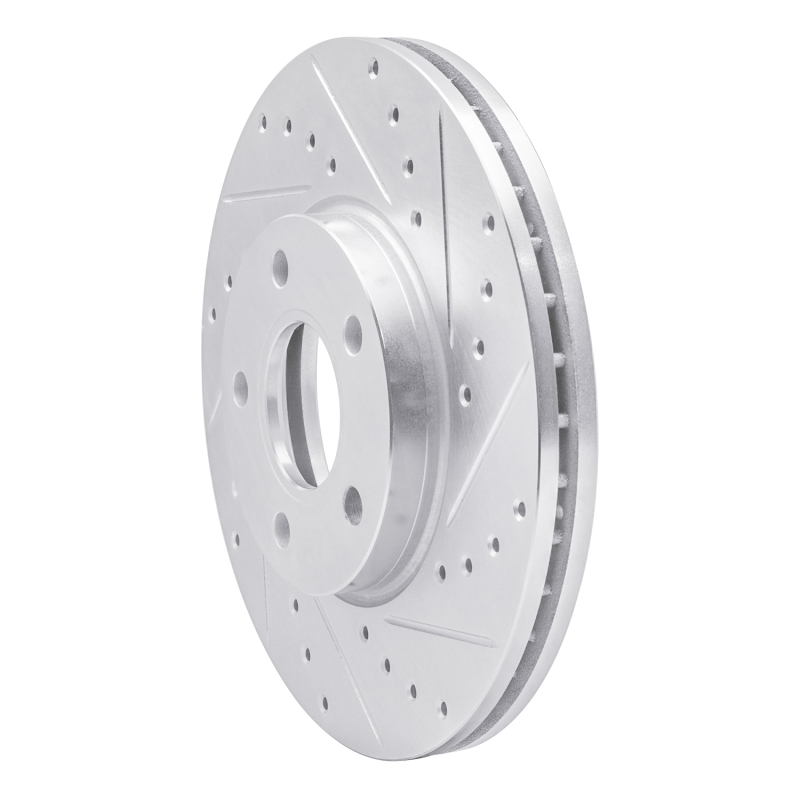 Ford Transit Connect Brake Rotor (1) - Front Right - R1 Concepts - Drilled & Slotted - Silver - `10-`13